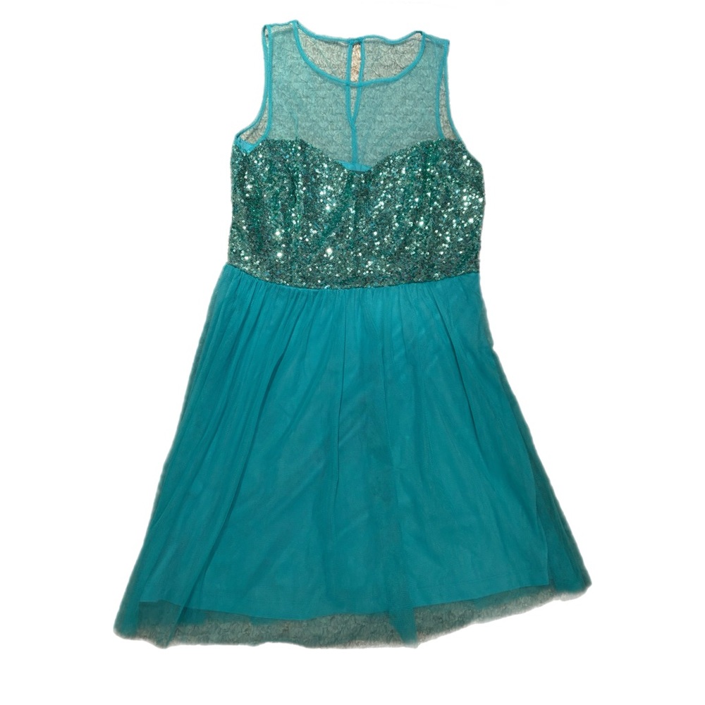 BRAND NEW Teal Sequins Dress size L